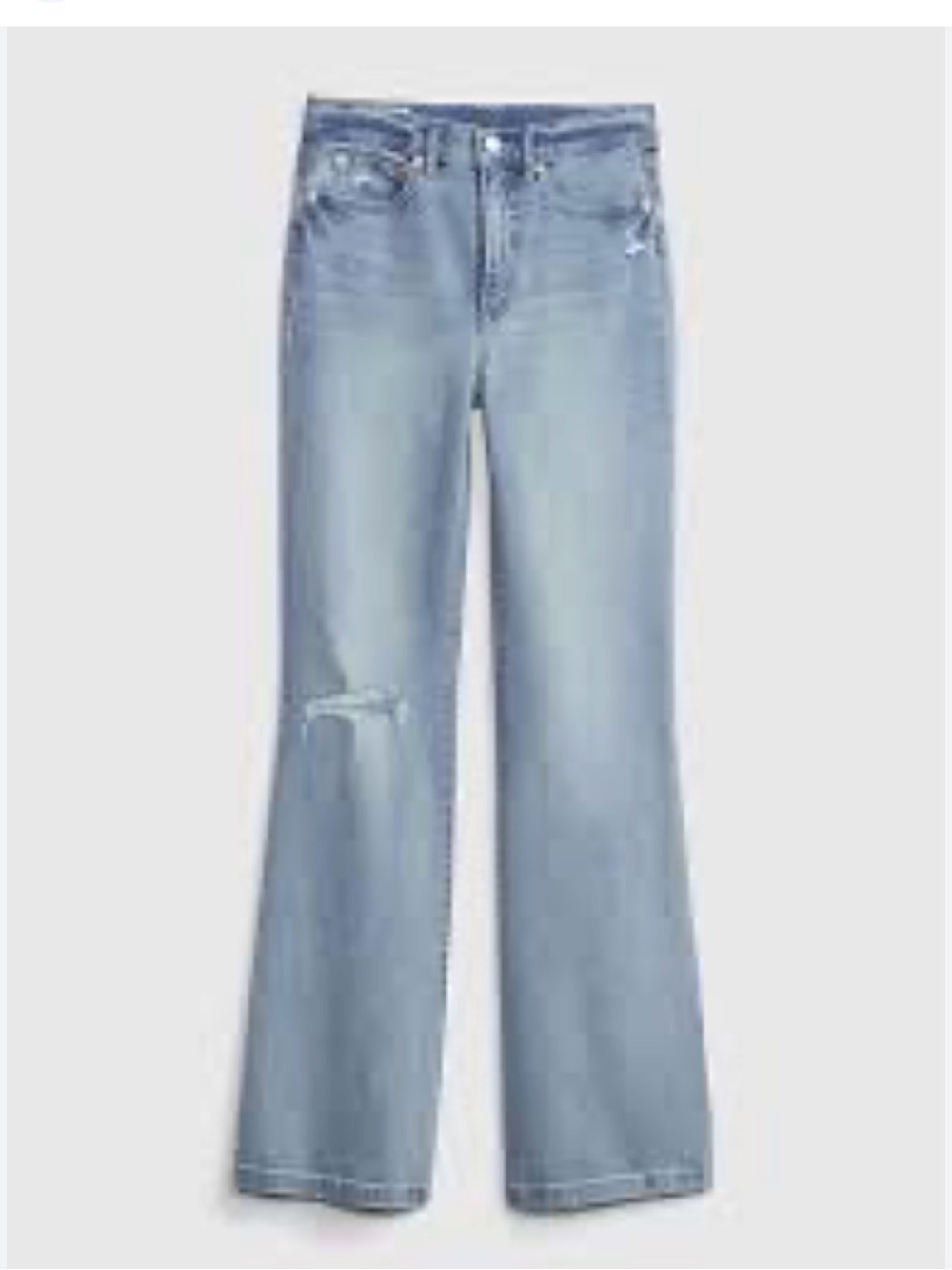 Gap High Rise '70s Flare Jeans size 20 regular in light destroy